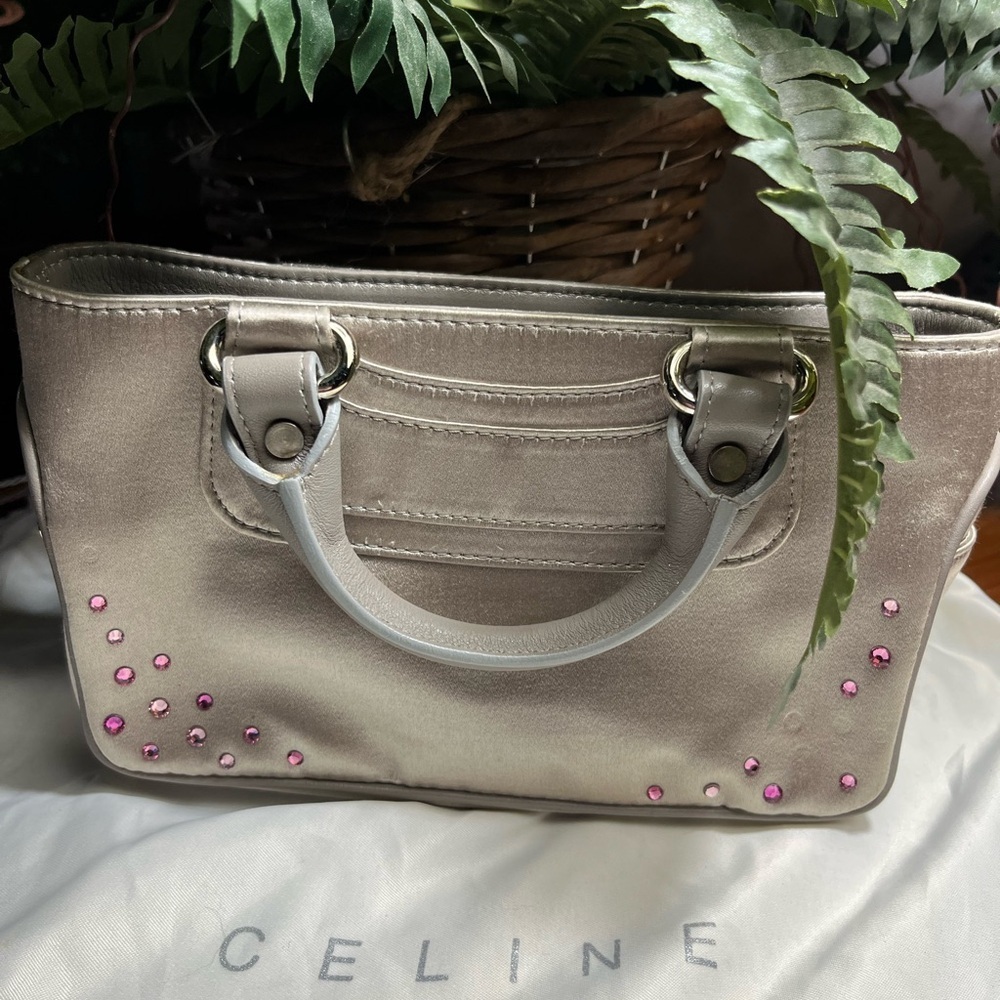 Celine Metallic Mini boogie Bag with Pink Details with dustbag